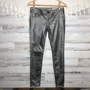 Rag & Bone metallic jean skinny legging